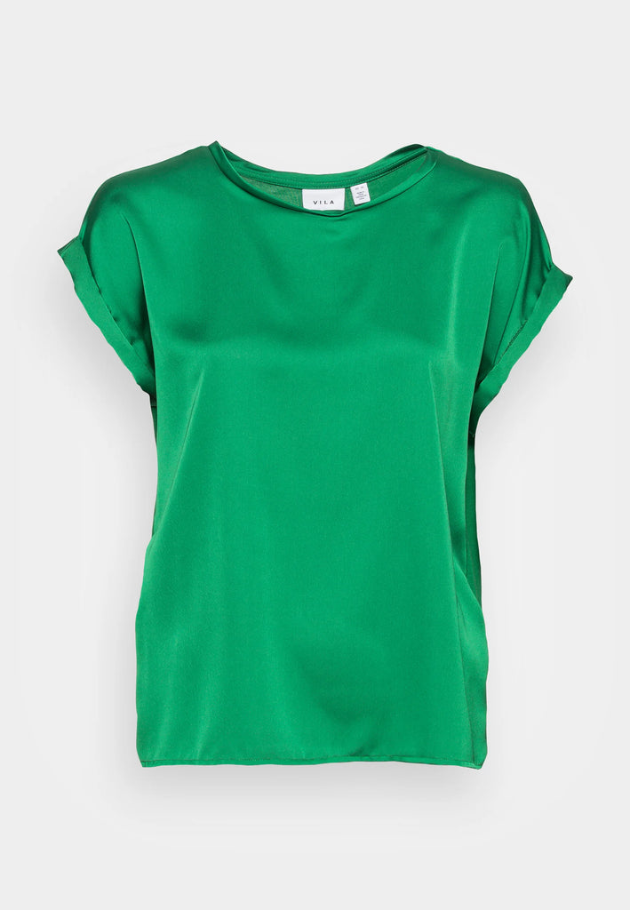 A0803 - (SIZES 12,14,16) - Viellette Satin Top Green