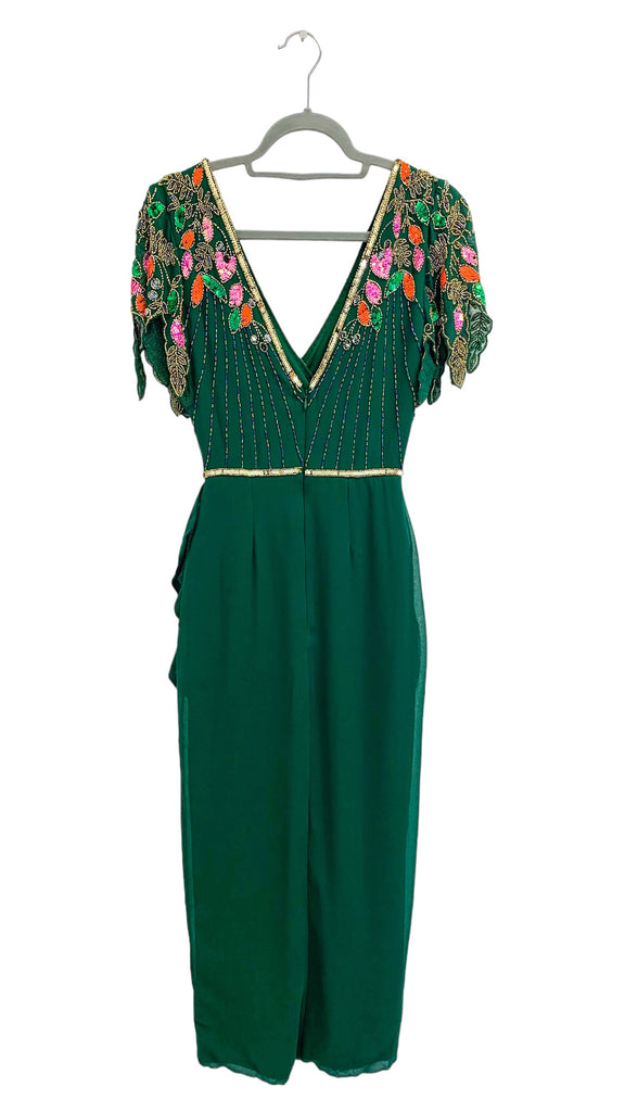 A1111 Ninata Green Embellished Dress