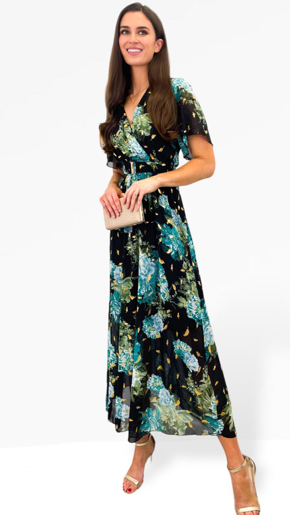 A1010 Black Print Sandy Dress