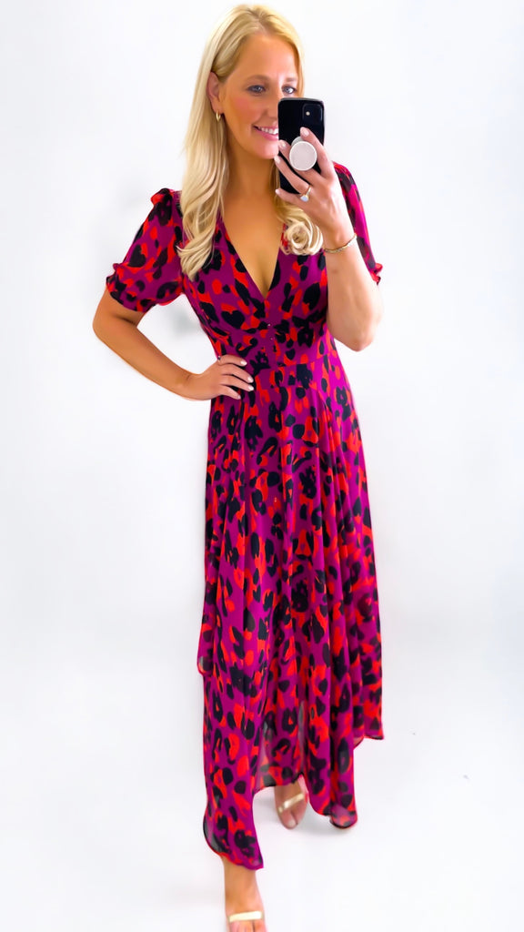 A0953 Magenta Print Designer Vibe Dress