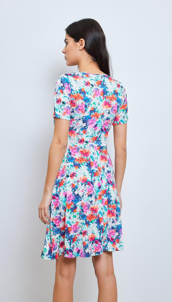 4-A0820 Genva Floral Jersey Dress