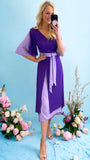 A1384 Cosima Purple 2 Tone Flare Dress