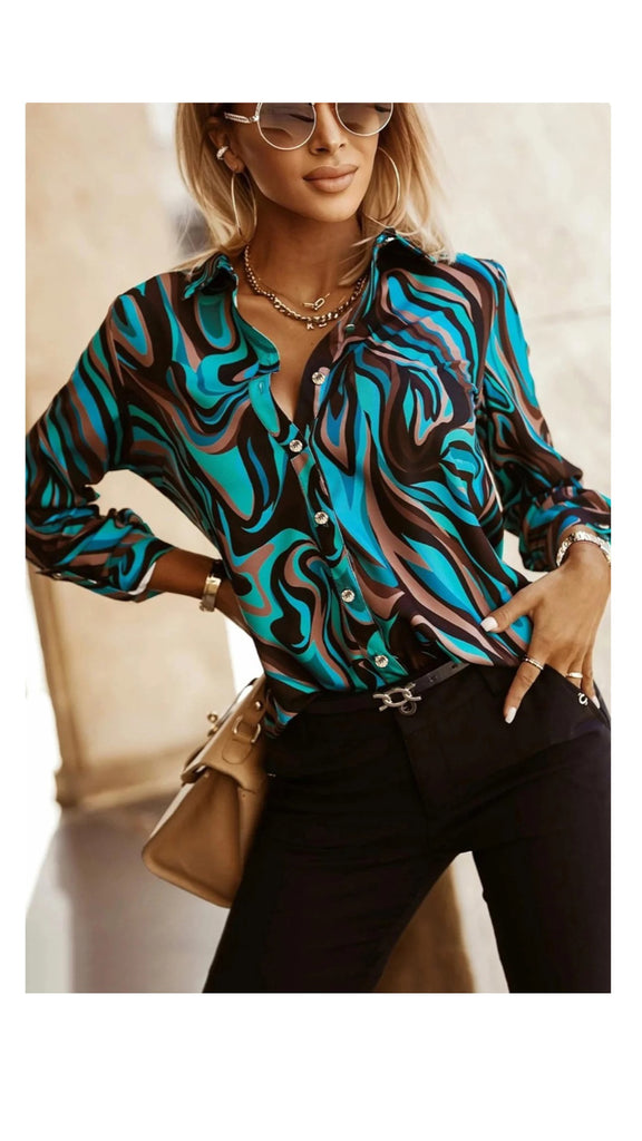 A0942 Teal Malabay Blouse