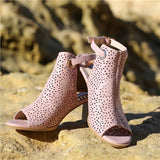 A1400GGG Beatrice Pink Peep Toe Boot