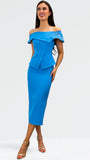 4-A0761 Turquoise Newlex Bardot Dress