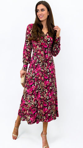 4-A0999 Brown Print Tana Dress