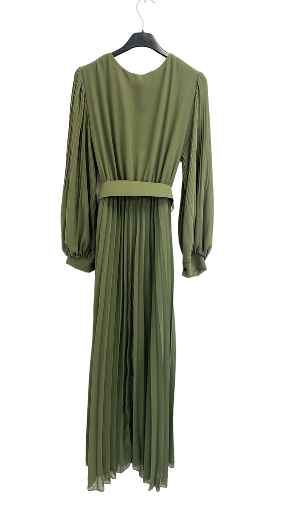 A1099 Callie Khaki Pleat Dress