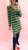4-A1405 Green Print Lourdes Tunic Dress