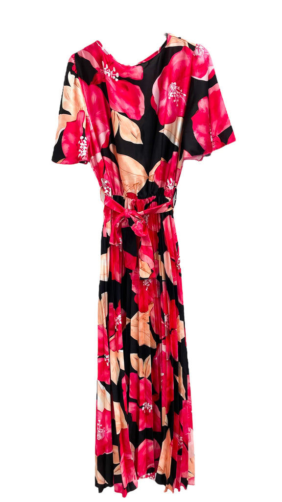 A1056 Laure Satin Feel Pleat Dress