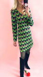 A1405 Green Print Lourdes Tunic Dress