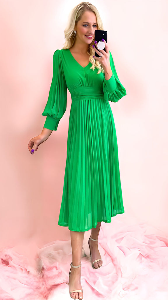 A1427 Hannah Midi Dress in Green