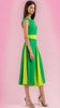 A1467 Aviva Green Contrast Flare Dress