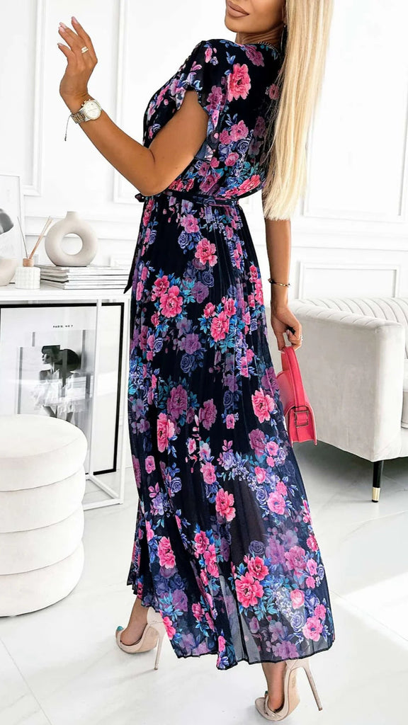 1-A0950 Janni Black Floral Midaxi Dress