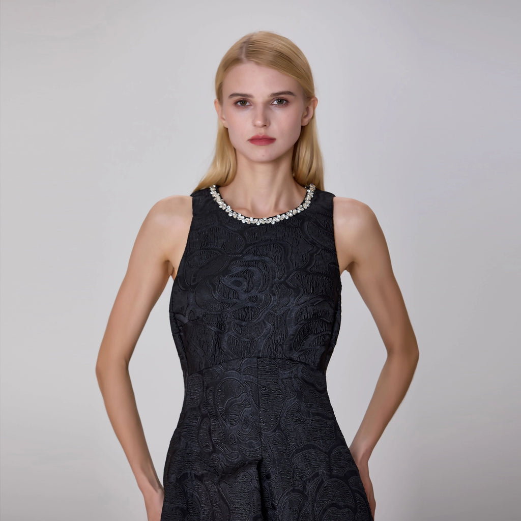 A2906 Patrizia Black Jacquard Dress