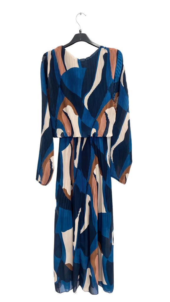 A1149 Jacqui Teal Print Loose Top Dress