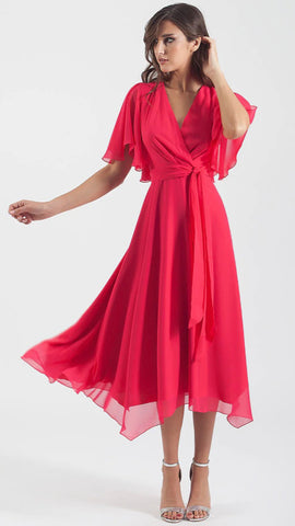 1-A0870 Cypress Vibrant Print Pleat Dress (Plus)