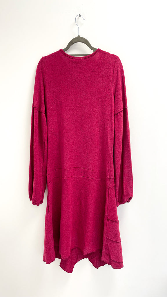 A1347 Raspberry Knit Tunic Dress
