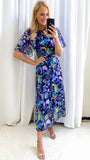 5-A1082 Eva Floral Midi Dress Purple