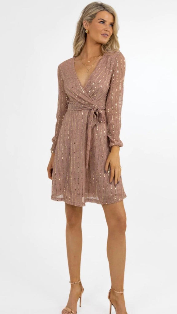 A1190 Kylie Gold Sparkle Mini Dress