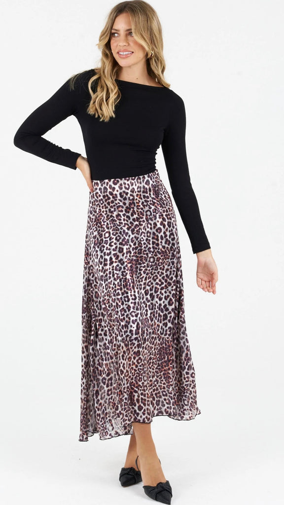 A0986 Skye Leopard Skirt