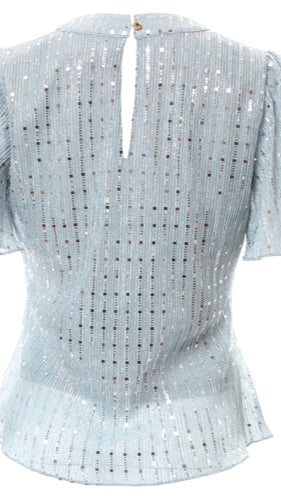 A1154 Lin Silver Shimmer Top