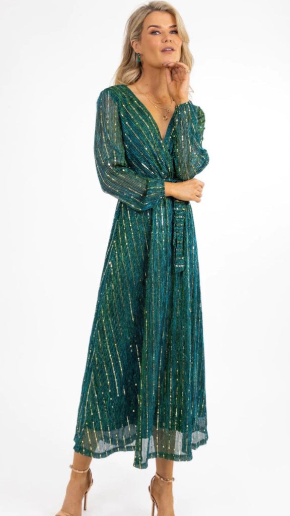 A1246 Kylie Green Sparkle Dress