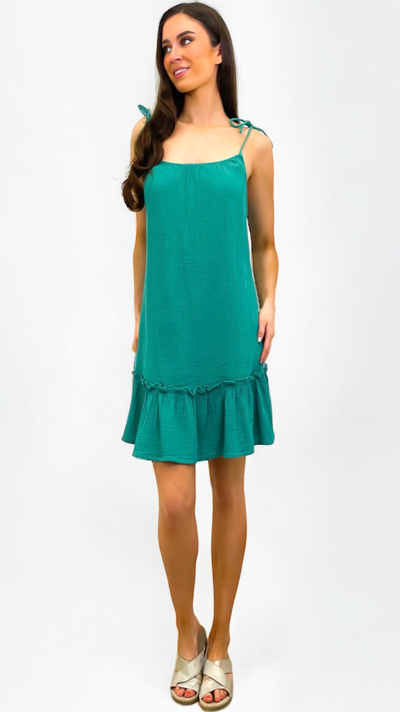 4-A0748 - (SIZES 12,14,16) - Lania Green Singlet Dress