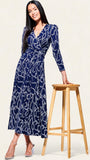 5-A1268 Navy Chain Print Midaxi Dress
