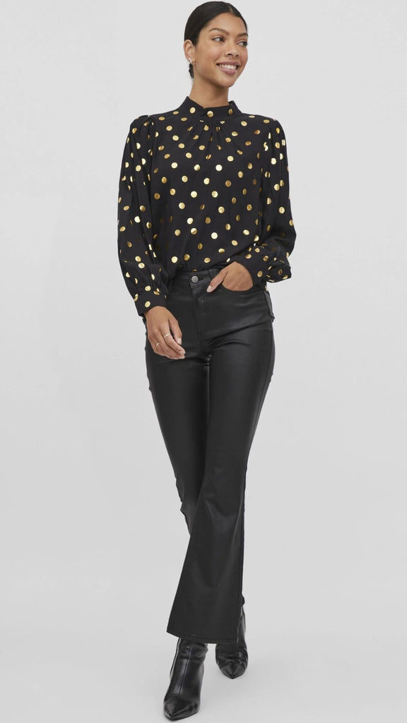 A1132 Vigoldy High Neck Top Black