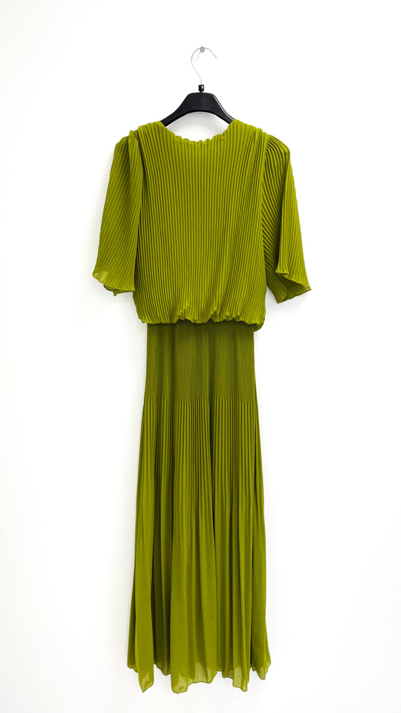 Sheen Green Loose Top Pleat Dresses dresses online party dresses