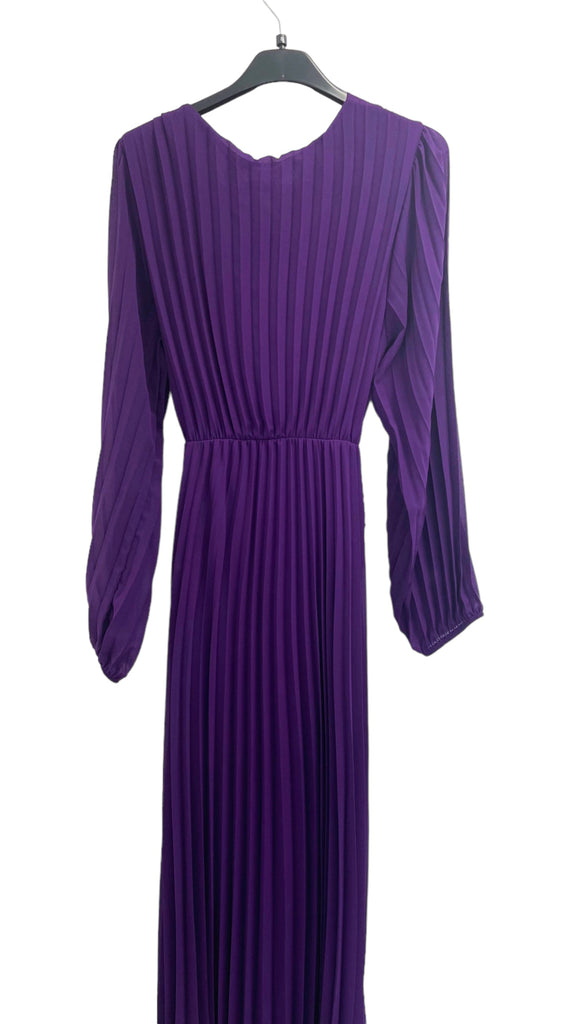 A2314 Purple Corset Pleat Dress