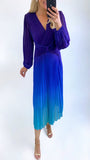 A0936 Purple Ombre Corset Dress