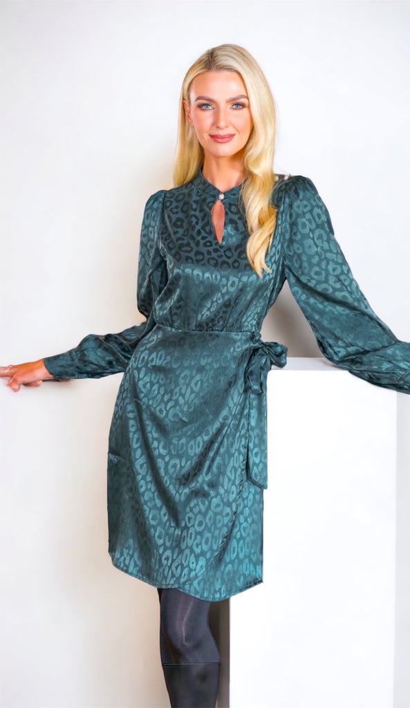 A1177 Green Embossed Nell Dress