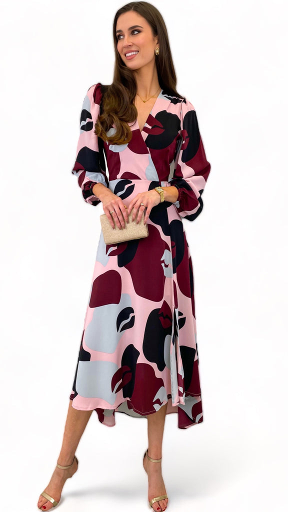 4-A1069 Deria Dip Hem Multi Dress
