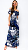 A0843 - (SIZES 10,12 ONLY) - Paisley Print Maxi Blue