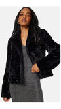 A1172 Viebba Black Faux Fur Jacket