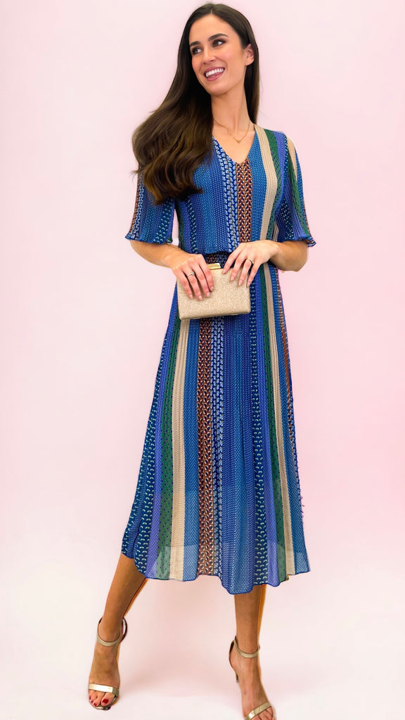 A1035 Laira Blue Stripe Loose Top Dress