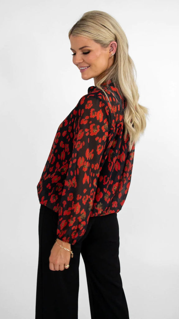 A1175 Bella Black/Red Band Top