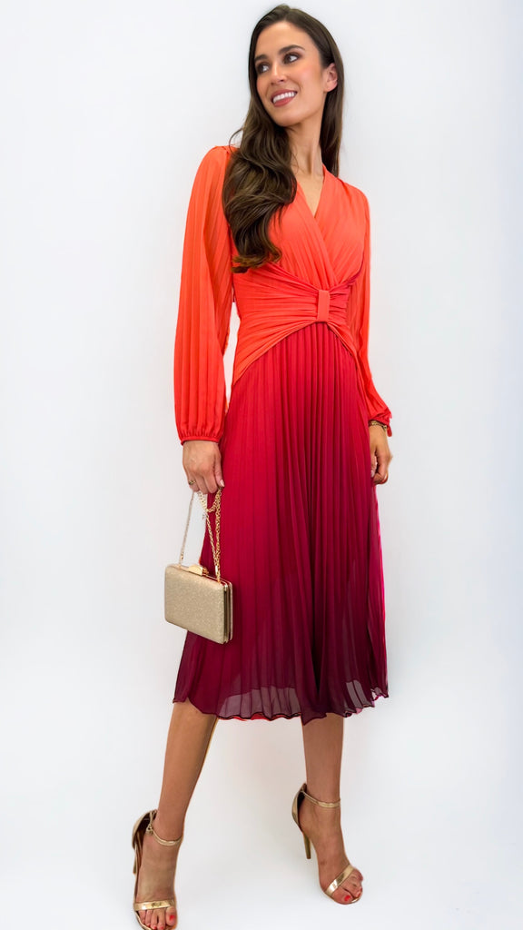 A0917 Orange Tie Dye Corset Dress