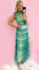 5-A1465 Mint Print Malva Flounce Maxi Dress
