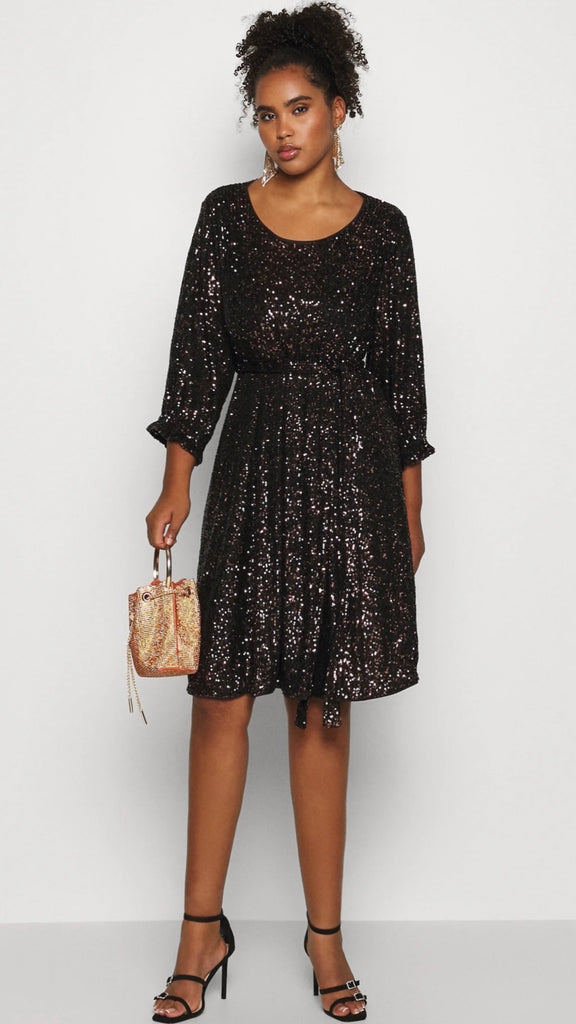 A1196 Vitenley Sequins Smock Dress
