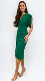 A0926 Lyra Green Rouched Dress