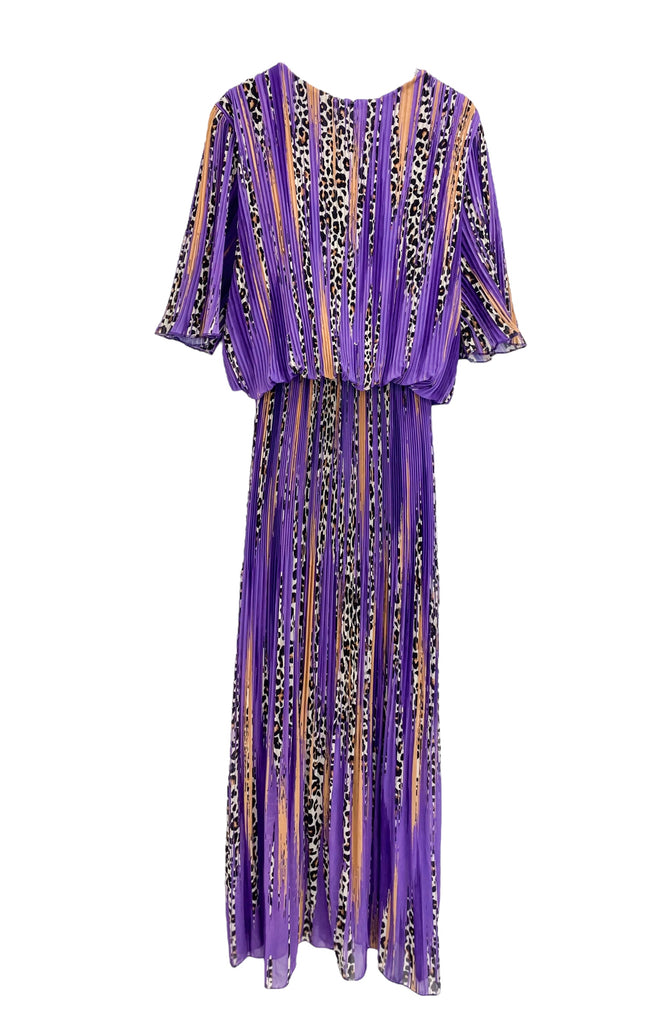 A0979 Liga Purple Print Loose Top Dress