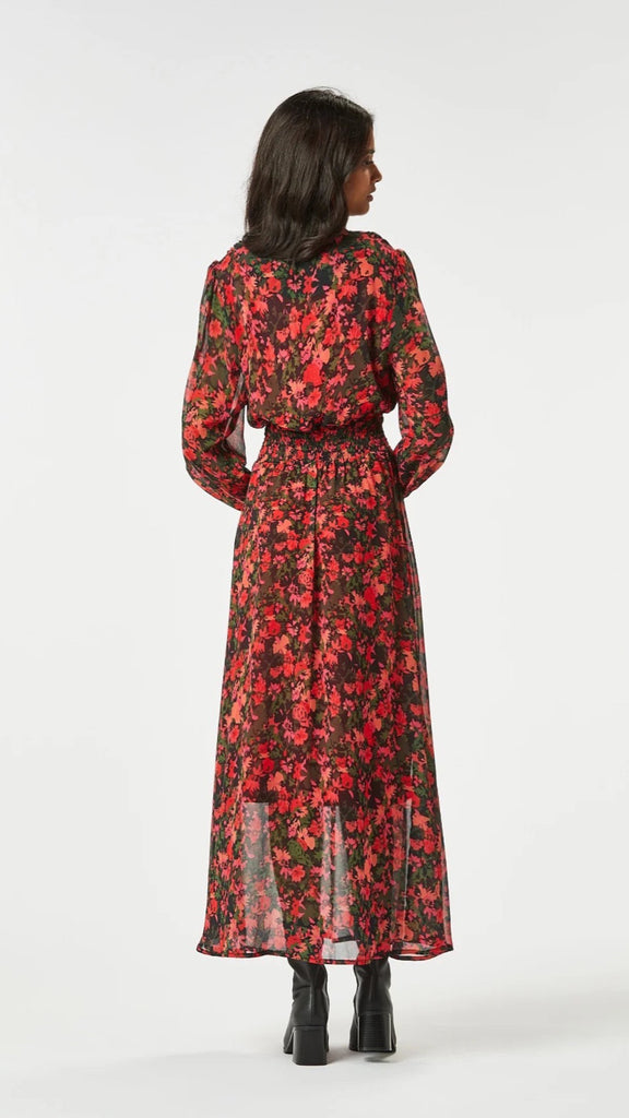 4-A1277 Red Floral Ozzi Dress