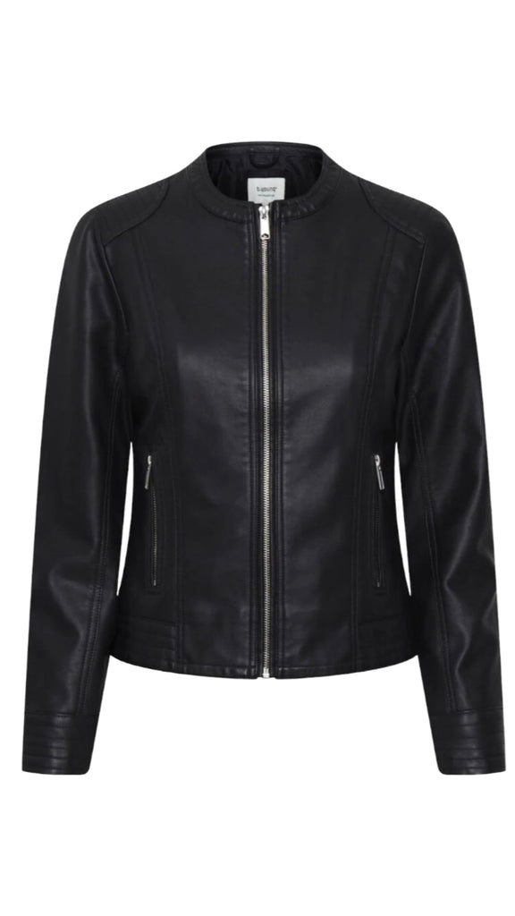 A1126 Byacom Faux Leather Jacket Black