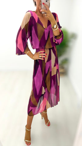 4-A1000 River Purple Print Dress