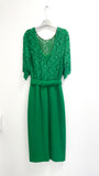 A1386 Sanja Green Lace Top Pencil Dress