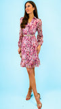 A1423 Pink Print Cal Dress