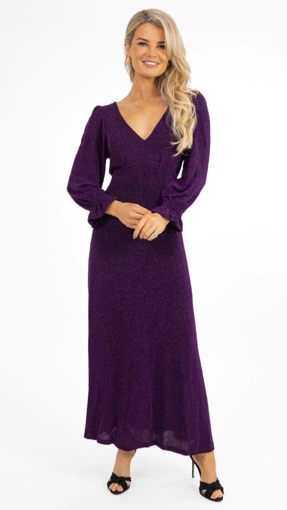 5-A1070 Purple Lurex Streasa Dress
