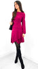 4-A1347 Raspberry Knit Tunic Dress